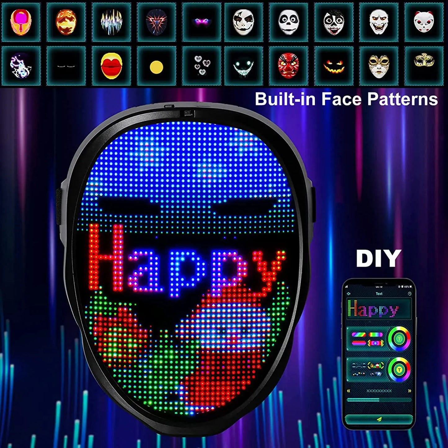 Halloween LED Mask - App Controlled