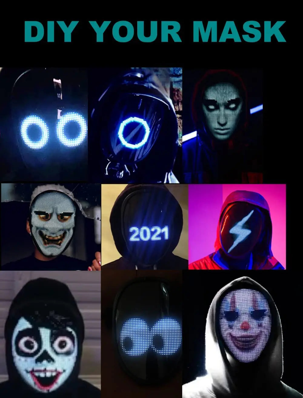 Halloween LED Mask - App Controlled