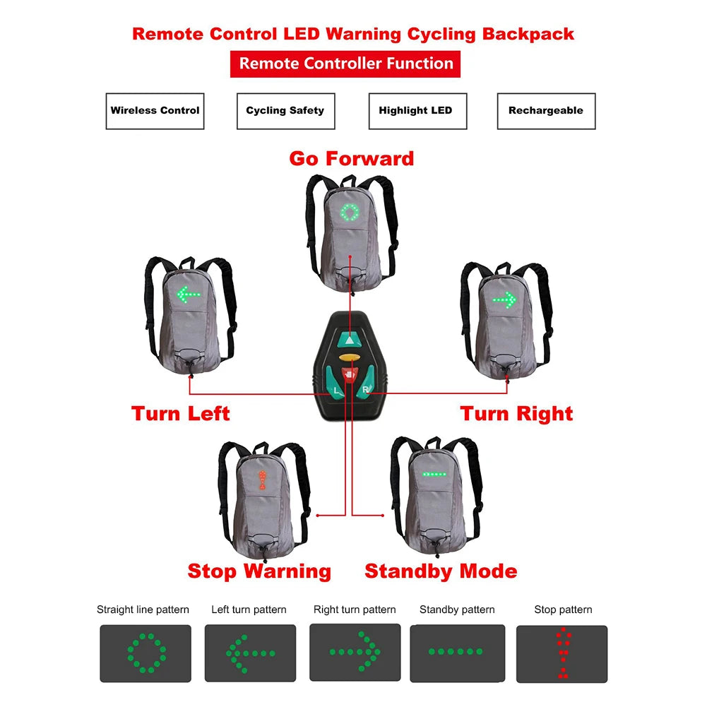 LED Signal Cycling Backpack